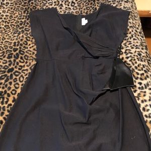 Stop Staring Black Wiggle Faux Wrap Dress